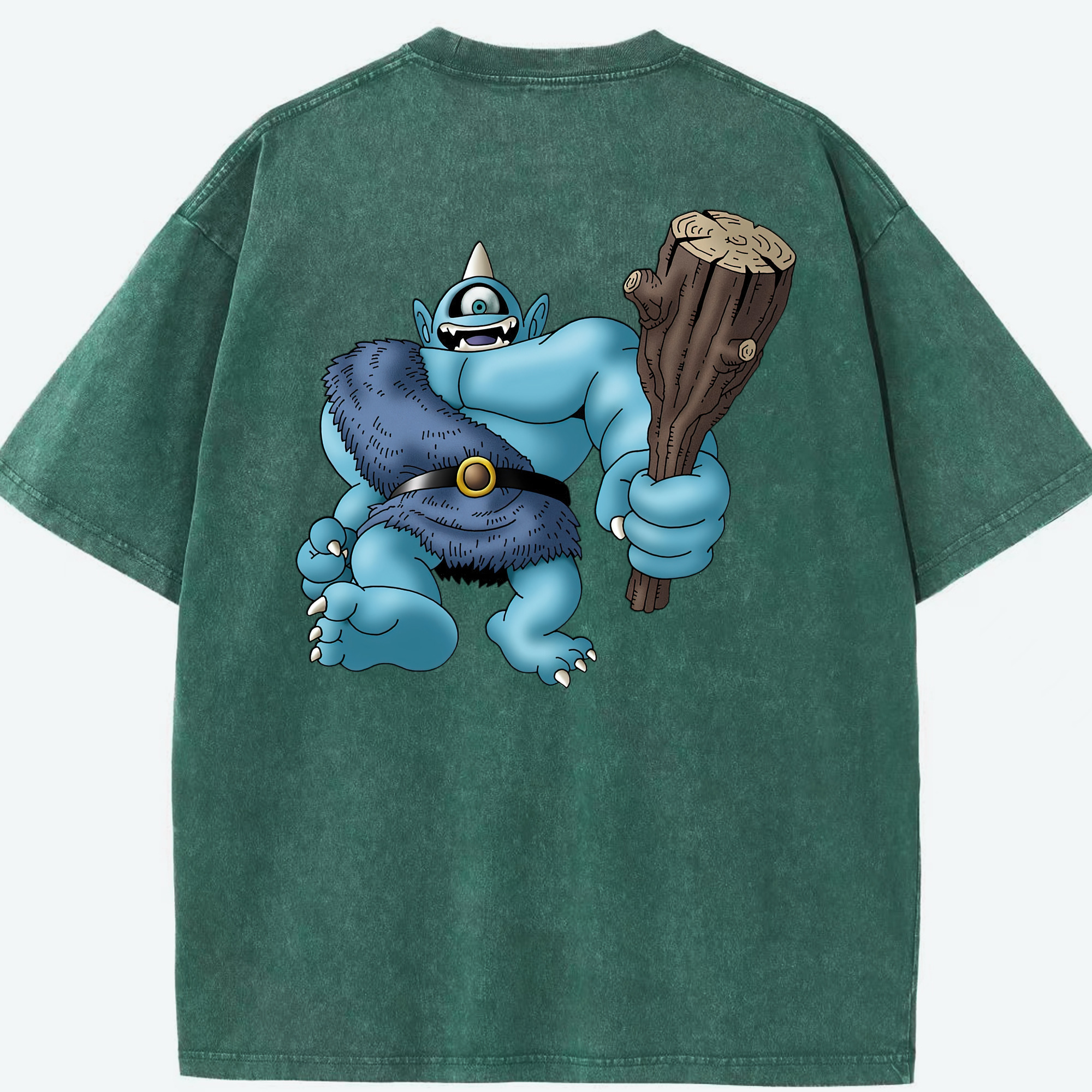 （画像用） ドラゴンクエスト Doragon Kuesuto Dragon Quest 綿100% ヴィンテージ風 半袖Tシャツ（背面プリント）